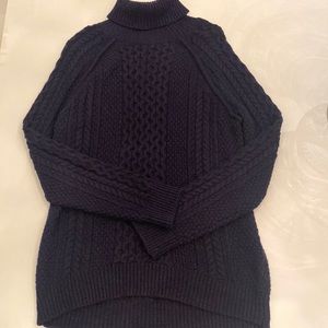 Vince navy cable knit turtleneck sweater